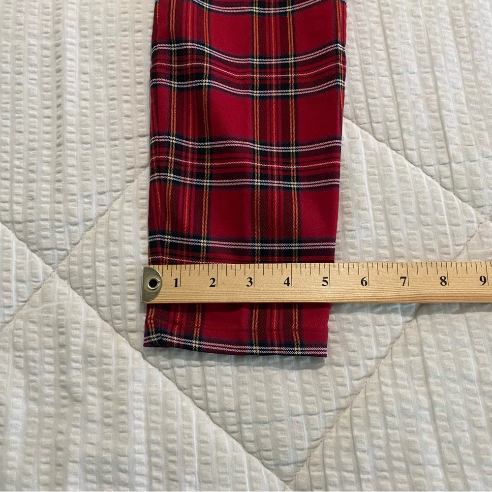 Tommy Hilfiger Women's Printed Pants Casual Red Plaid Ankle Skinny, size 2 - Picture 5 of 12